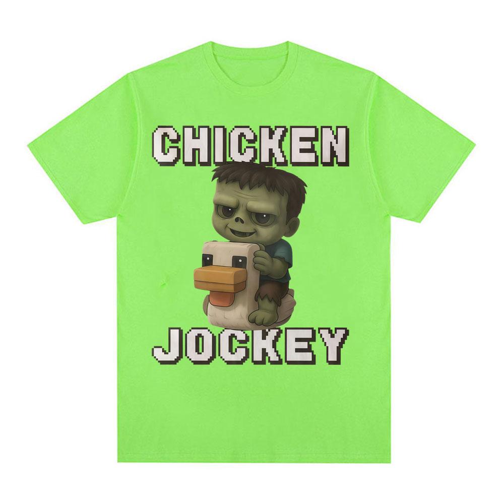

Chicken Jockey Funny Meme T Shirts Gift for Men Women Fashion Vintage Cartoon Humor T Shirt Casual 100% Cotton Oversized T-shirt 4XL