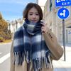 New autumn and winter plaid scarf warm versatile soft waxy student couple shawl women's scarf