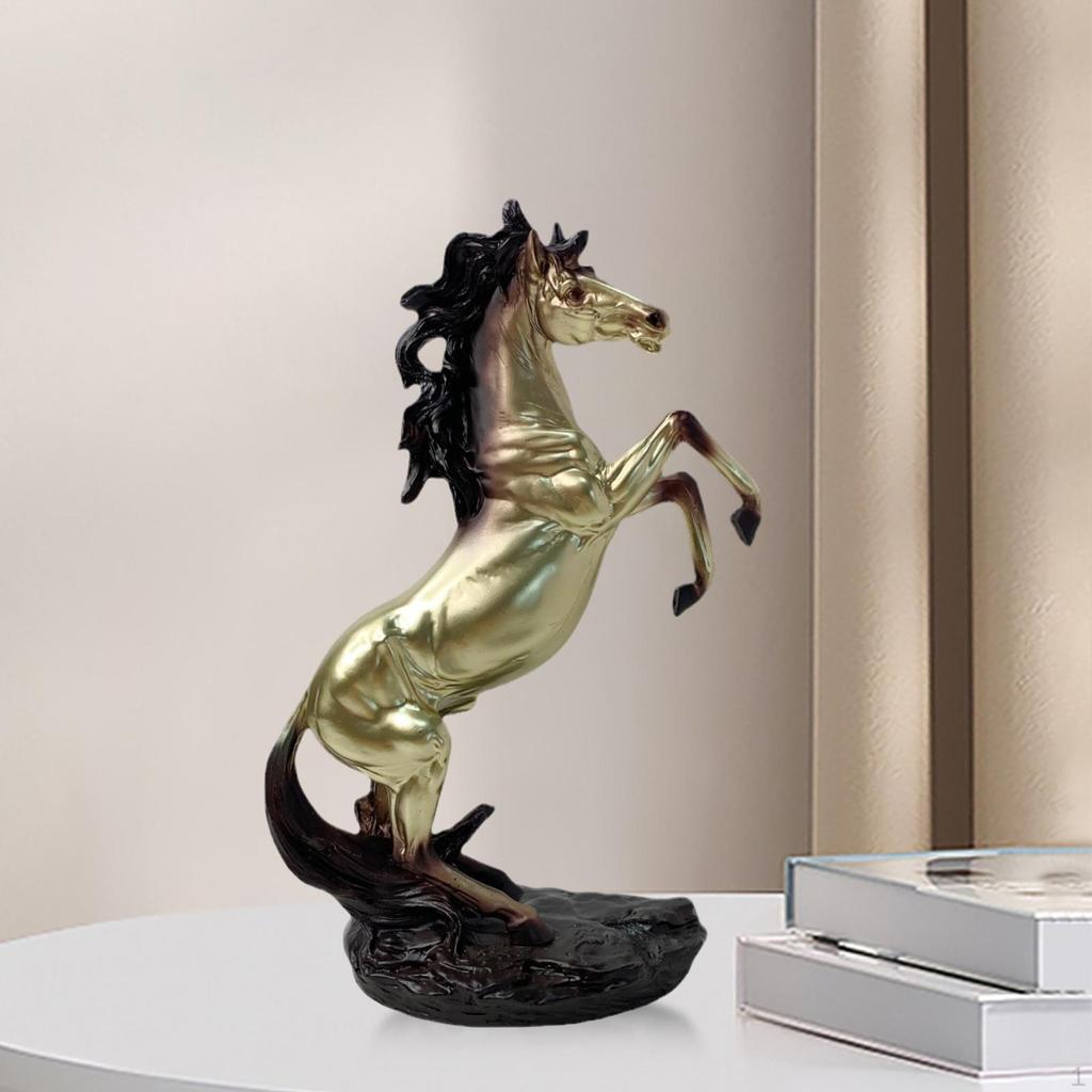 Dekorativní figurka koně pro domov, Sběratelská pryskyřičná socha Knihovna
