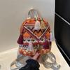 Embroidery Ethnic Style Tassel Backpack Small School Bag Stripe Canvas Tassel Shoulder Bag Phone Bag Outdoor Travel Bag