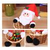 Santa Claus Snowman Candy Storage Bamboo Basket Christmas Gift Desktop Ornament Woven Handmade Bamboo Basket Snacks Restaurant