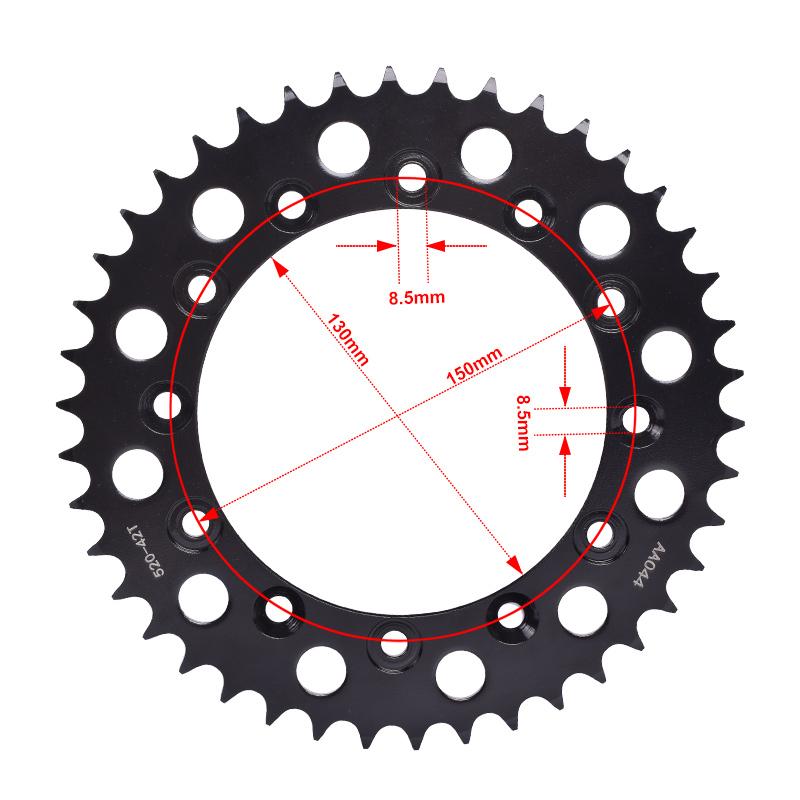 520 41T 42T 43T 47T Rear Sprocket for Honda XLR200 CB250 CBR250 NSR250 NX250 VT250 VTR250 XL250 XL-X350 XL400 XL500 XL600 XR200
