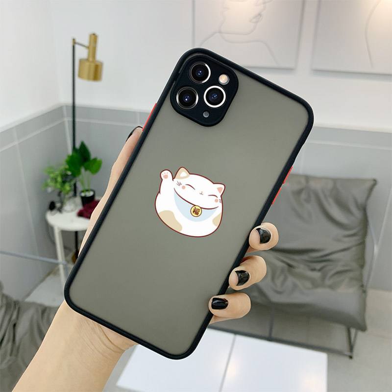 Матовый прозрачный чехол для телефона Koi Fish Cherry Blossom Lucky Cat для iphone 11 12 13 7 8 plus mini x xs xr pro max iPhone12