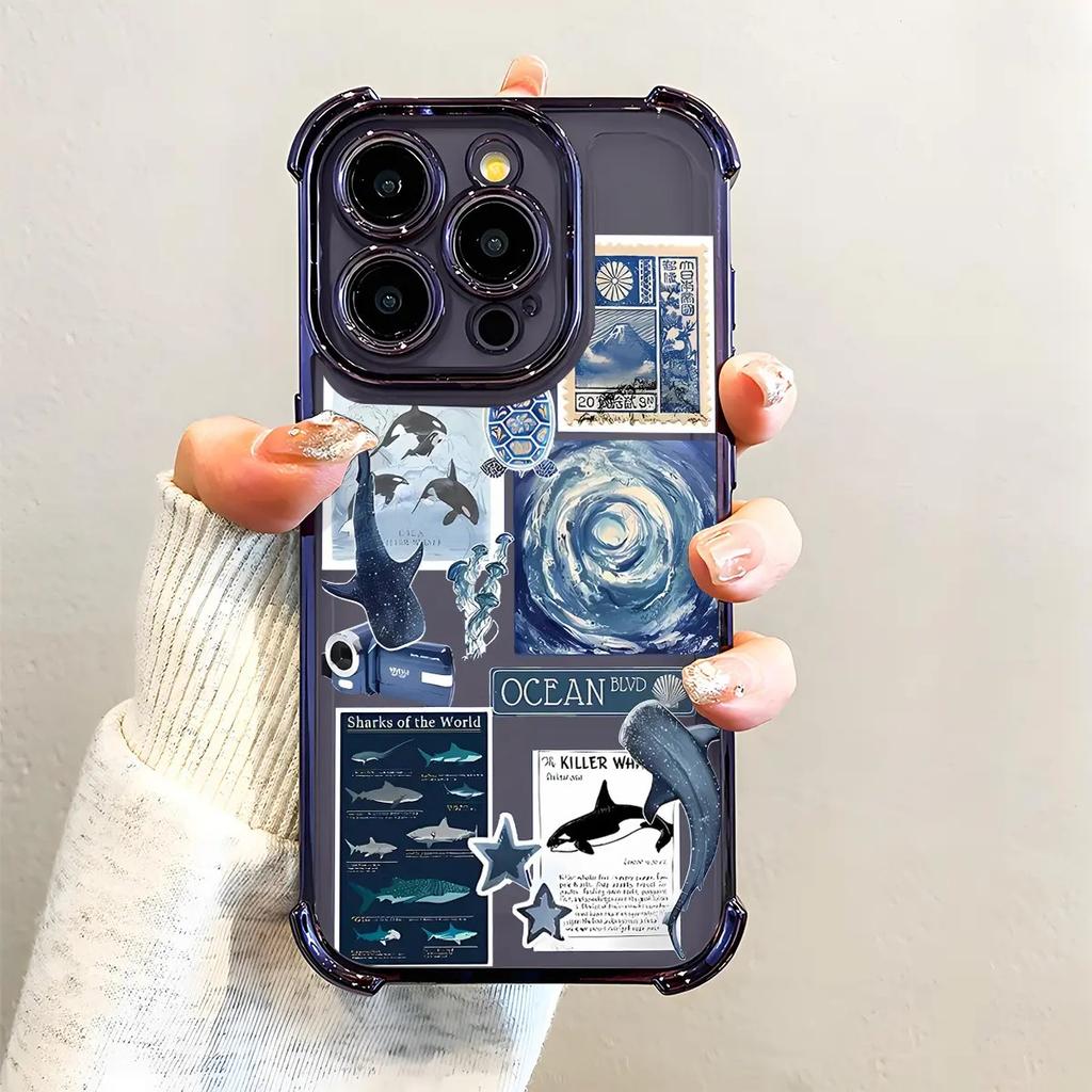 HOT Whale Shark Pattern Plating Phone Case For Xiaomi Redmi 15 A3 15C 14C 13C K50 A1 Note 15 14 13 12 Pro Plus 4G 5G Anti Fall