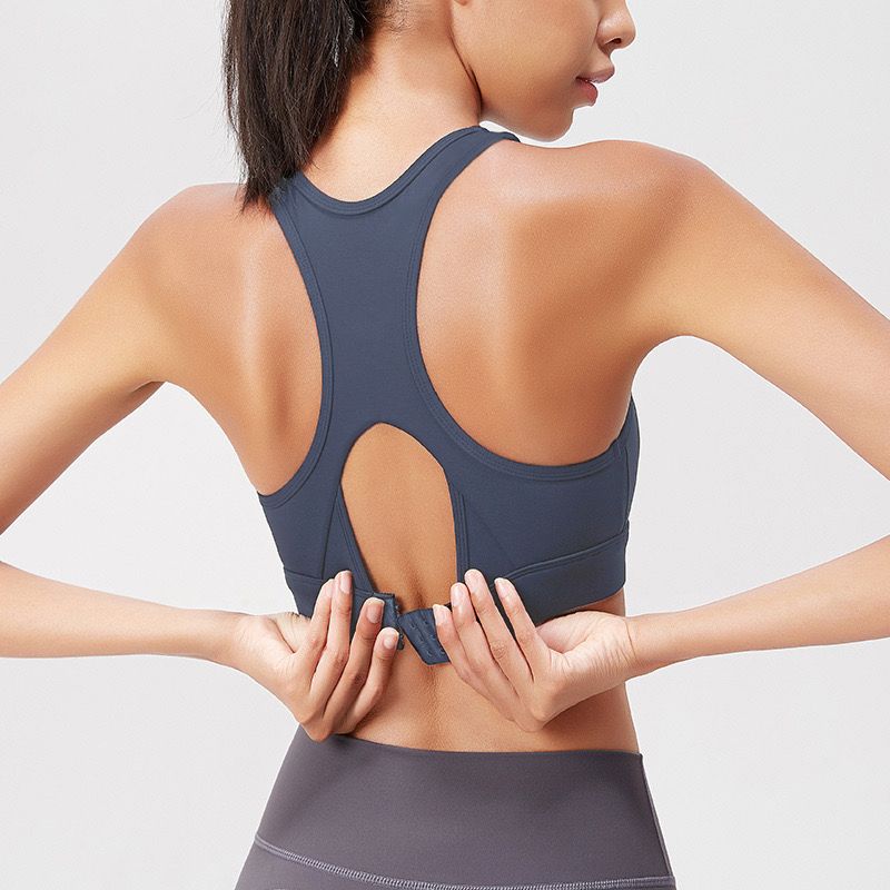 

Летнее спортивное нижнее белье высокой прочности для женщин, ударопрочное, с красивой спинкой, быстросохнущее, для сбора груди, жилет для йоги, цельный фитнес-бра B dark gray blue S (suitable for 40.00 kg-47.50 kg