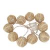 Decorative Woven Ball String Lights - 10 Pack for Indoor Outdoor Patio Decor (Battery Not Included)