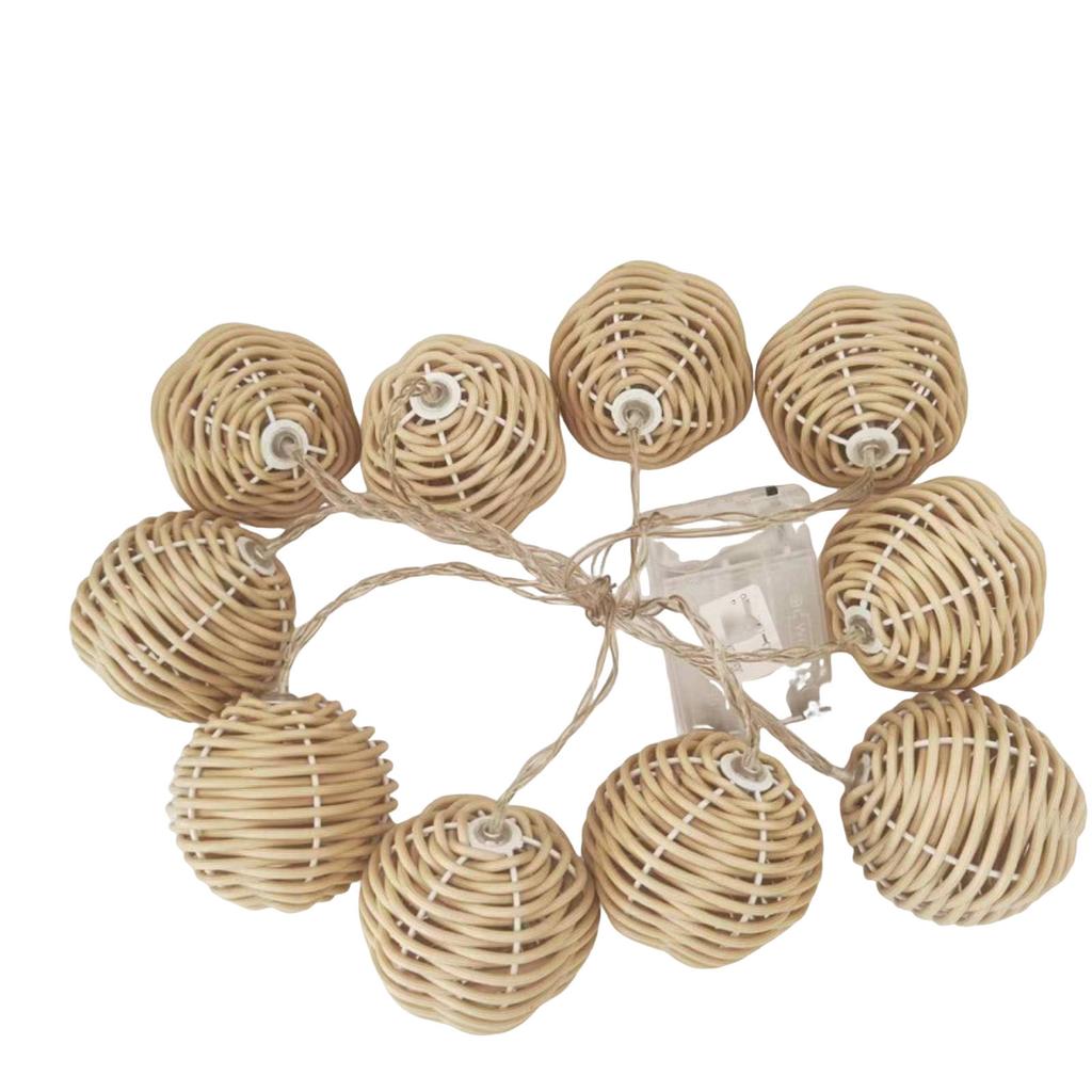 Decorative Woven Ball String Lights - 10 Pack for Indoor Outdoor Patio Decor (Battery Not Included)
