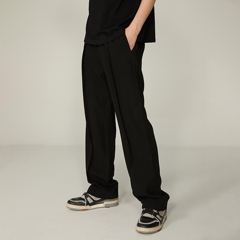 Men's Trendy Loose Straight-Leg Trousers with 3D Center Seam Design