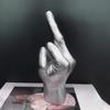 Resin Vertical Middle Finger Craft Sculpture Funny Gesture Statue for Desk and Living Room