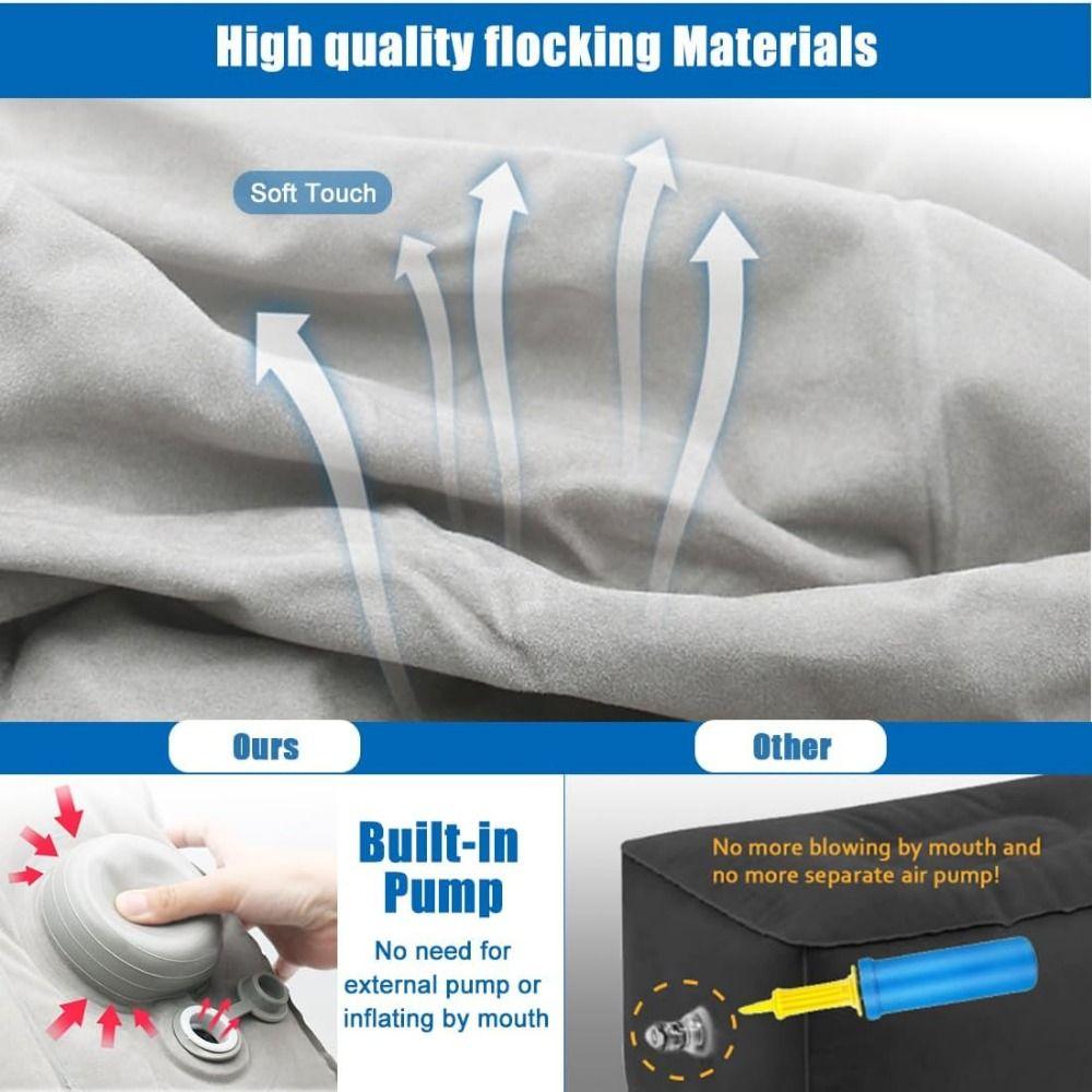 Easy Press Inflation-Airplane Footrest Self Inflatable Inflatable Foot Rest  Outdoor Chair