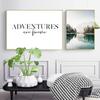 Landscape Painting Lake Reflection Canvas Poster Bohemia Sunrise Nature Nordic Style Art Print Gallery Wall Decoration Picture