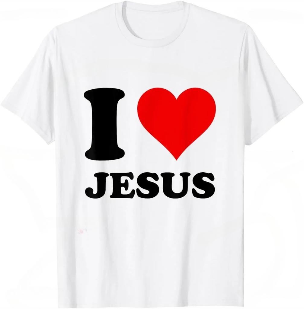 I Love Jesus T Shirt For Unisex Short Sleeved God Cross Religion Tshirt Church Christian Tshirt Fashion Street Tee Top Gift