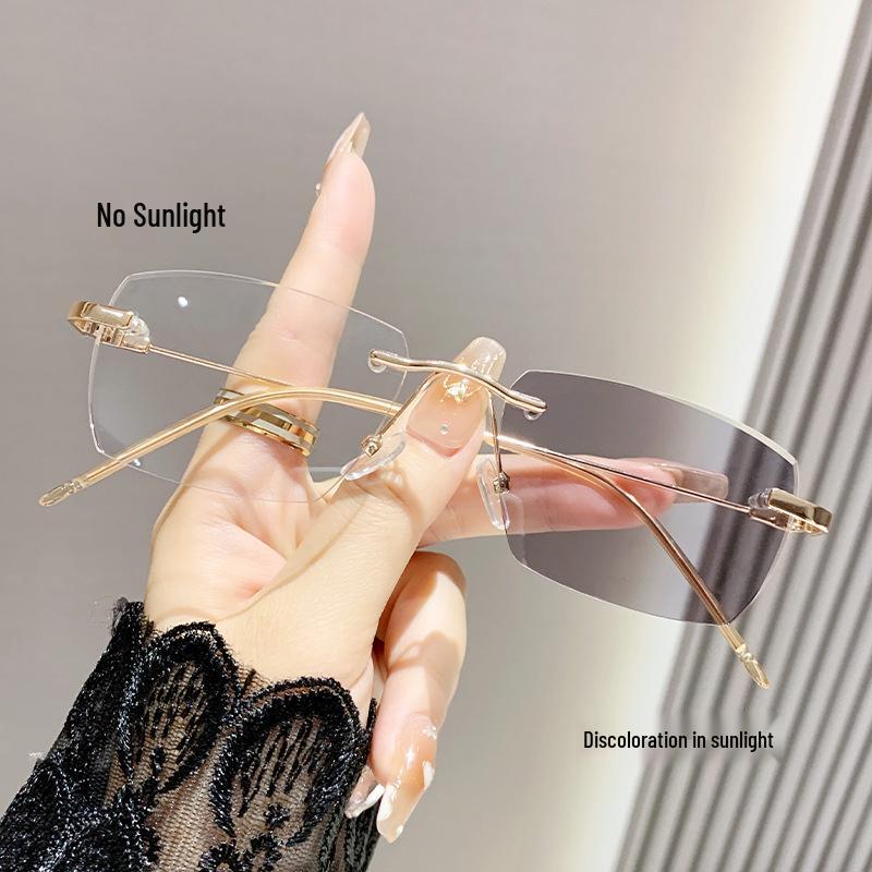 

Безрамочные Модные Фотохромные Очки с Защитой от Синего Света по Рецепту для Мужчин и Женщин