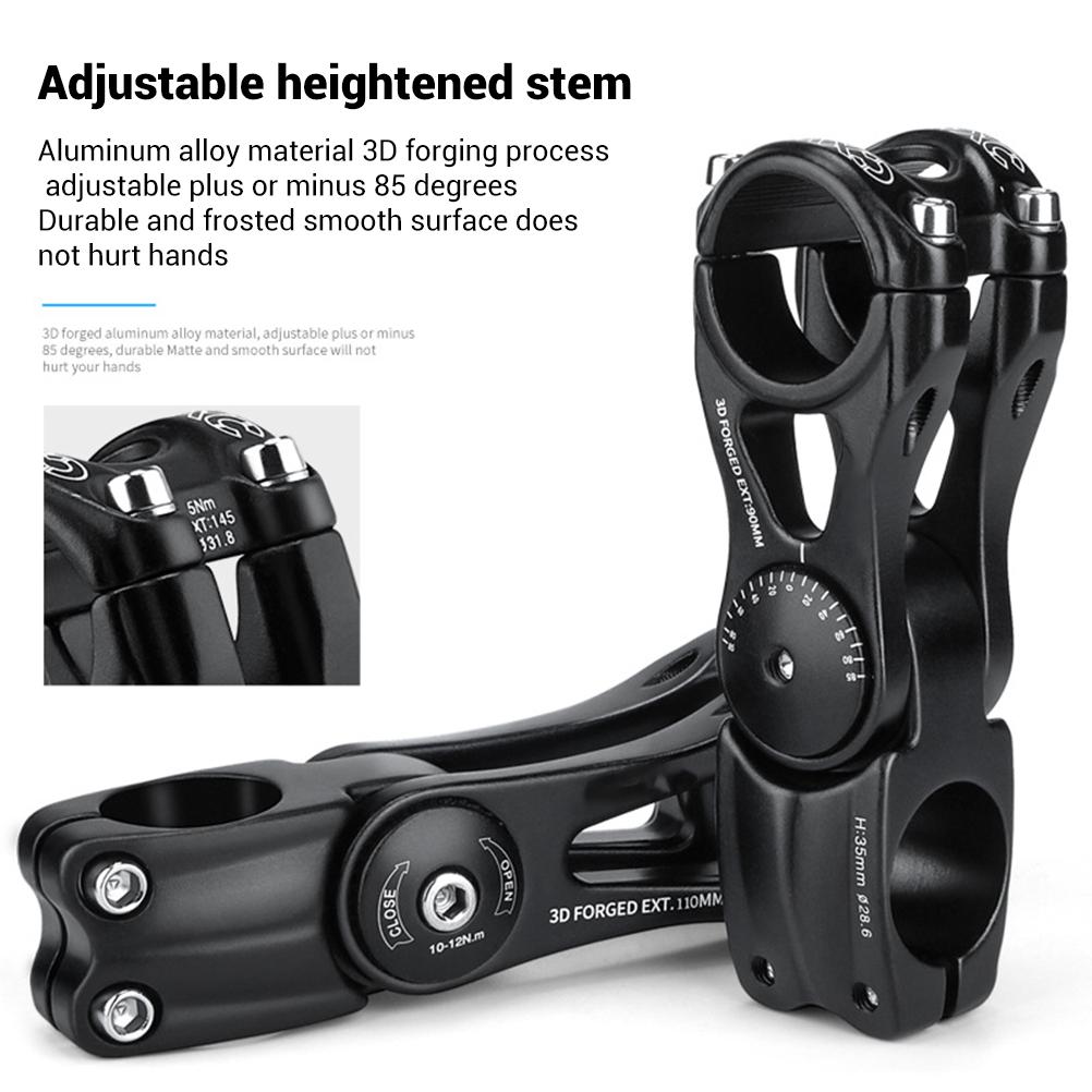 Stem Handlebar Stem Bike Fork Stem Adjustable ± 85° Handlebar Riser Extension for Mountain Bike Road Bike