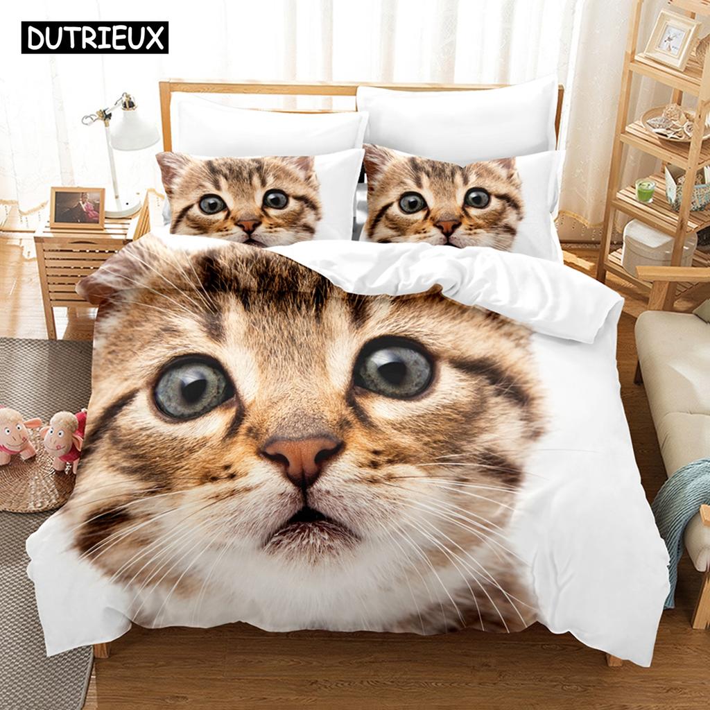 3D Cat Bedding Sets Duvet Cover Set With Pillowcase Twin Full Queen King Bedclothes Bed Linen