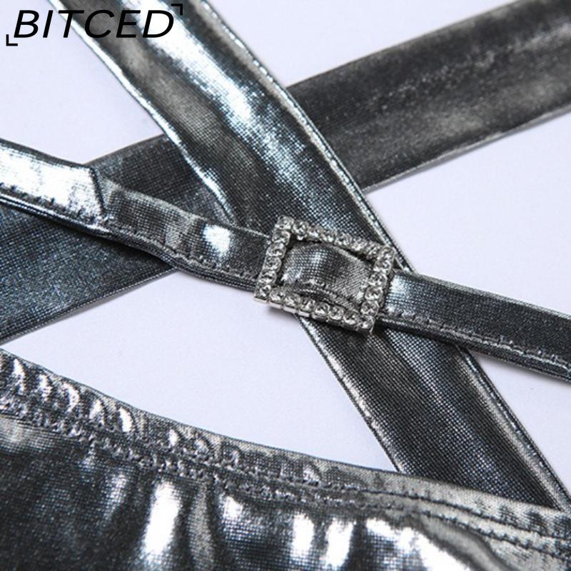 BITCED Spring/Summer Women's Solid-Colour Slim-Fit Fashion Strappy Drape-Detail Sexy Backless Tank Top