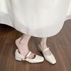 Shallow Mary Jane Single Shoes Women's Thick Heel Medium Heel Ladyshoes Are Not Tired Feet Work Women's Shoes