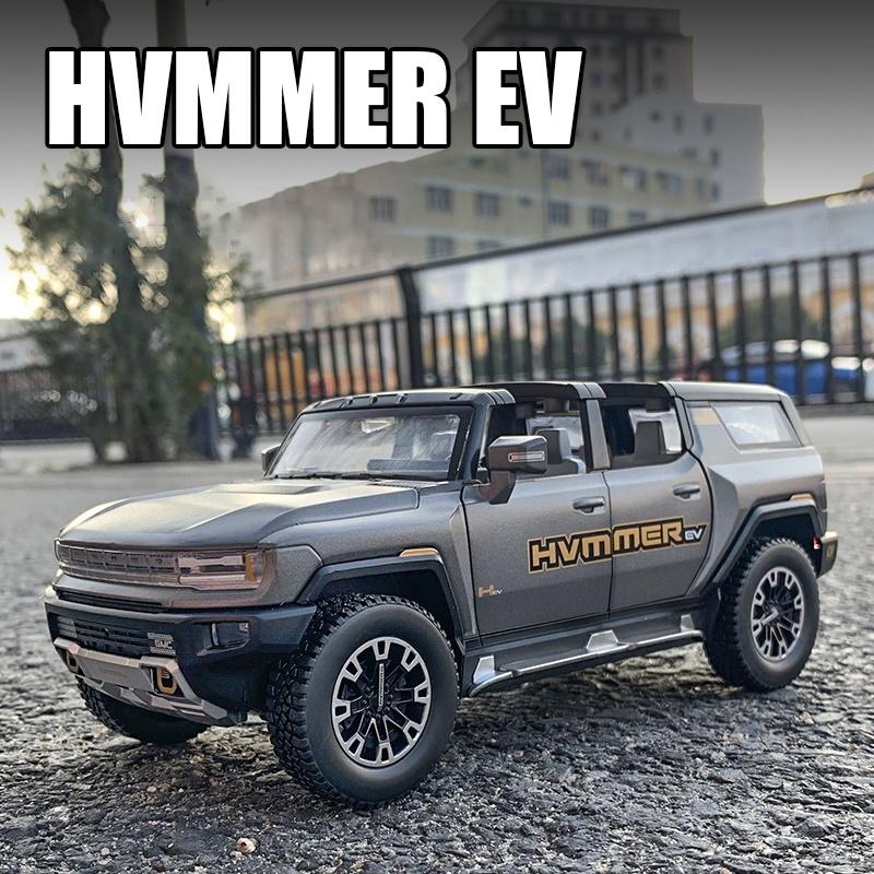 1/24 Hummer EV SUV Samochód terenowy ze stopu Metalowy model zabawki Dźwięk i światło Zabawka dla dzieci Kolekcjonerskie Prezenty urodzinowe