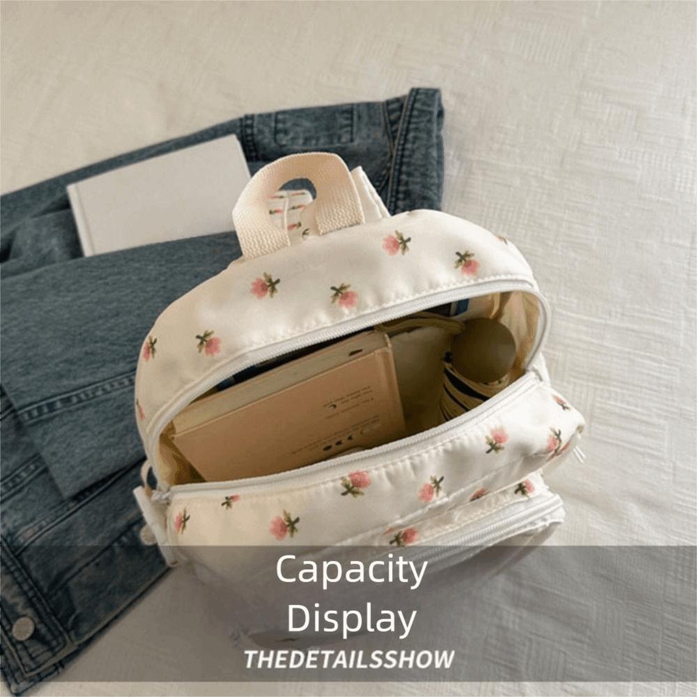 Small Size School Bag Korean Styles Girls Handbag Casual Women Floral Backpack Daily Use