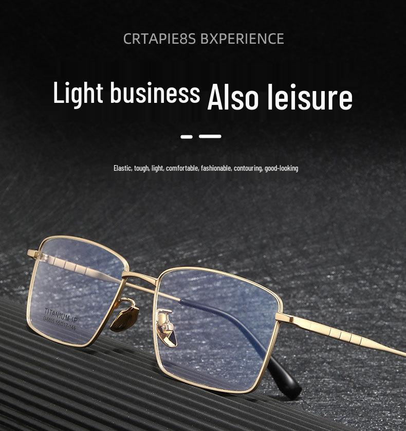 Ultra-Light Semi-Titanium Men's Eyeglass Frames with IP Plating for Myopia & Presbyopia