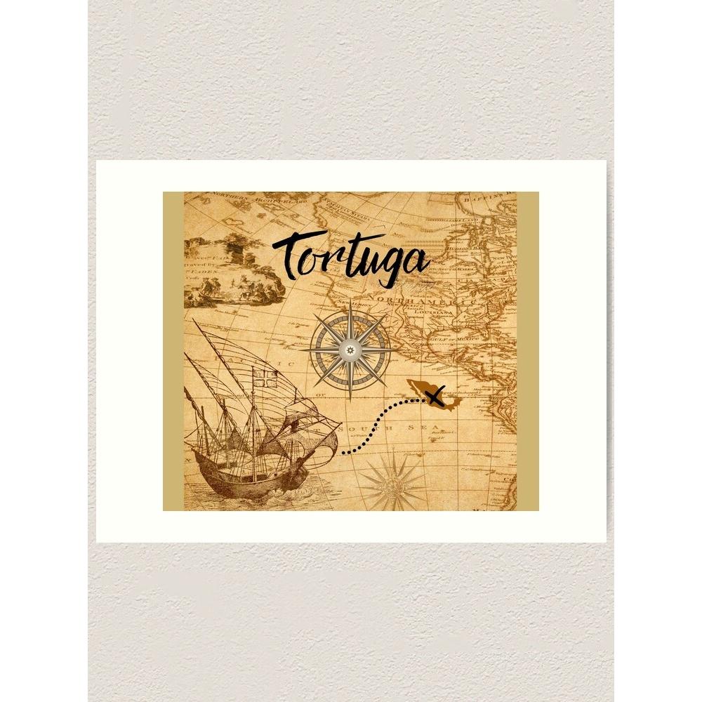 Tortuga Island Treasure Map Tapestry 75x100