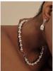 2024 Silver Brushed Ball Flower Carved Clavicle Necklace