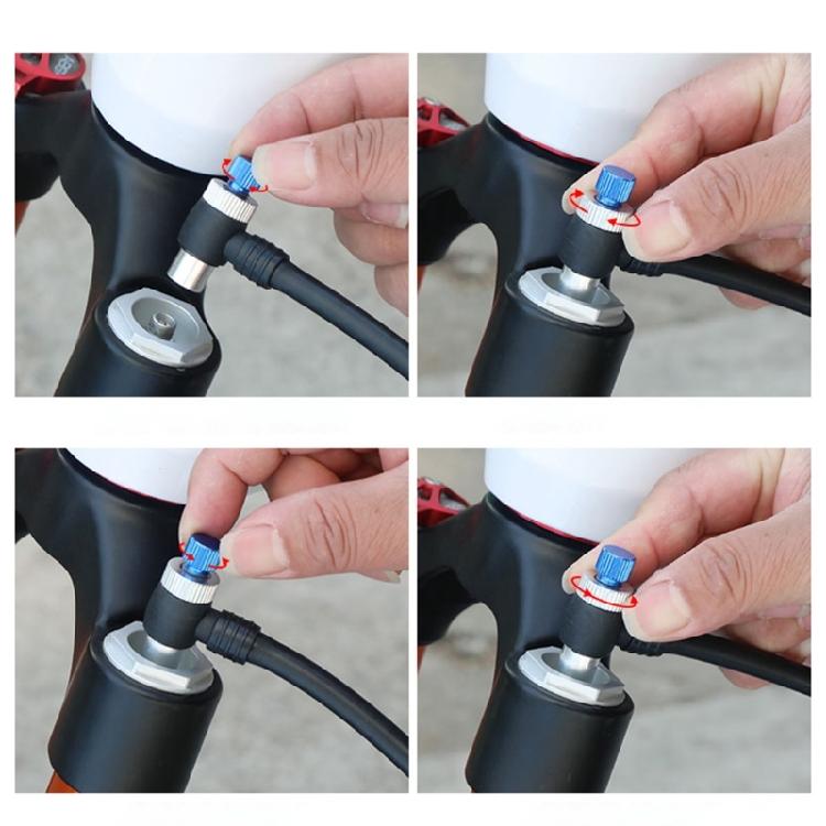 Aluminum Bike Suspension Pumps 400psi Accuracy Gauges Front Fork Inflator Rotating Hose For Valves