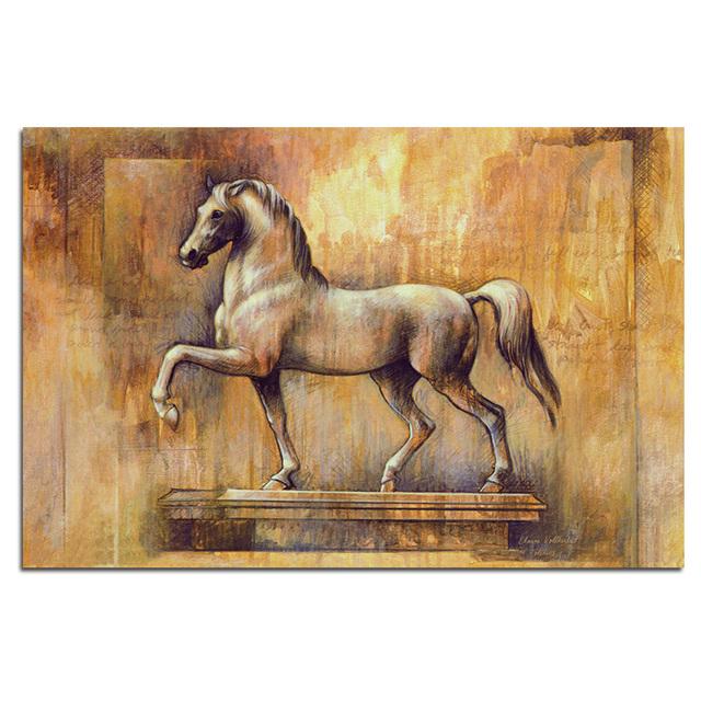 Vintage Horses Canvas Painting Animals Posters and Prints Oil Painting On Canvas Wall Art Pictures For Living Room Decoration No Frame