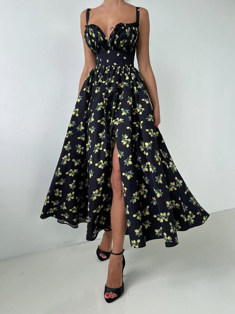 Dress High Waist Suspender Dress