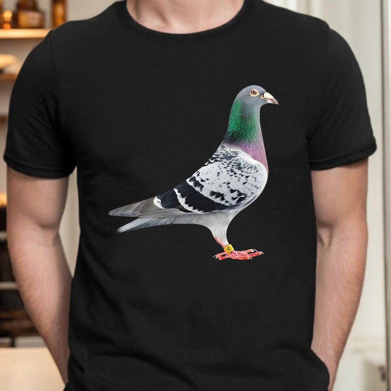 Pigeon Peagon Flower Unicorn Bird Fly Animal Funny Black T Shirt B73 Vintage Washed Fashion Slightly Stretched Stylish Tops S разноцветный
