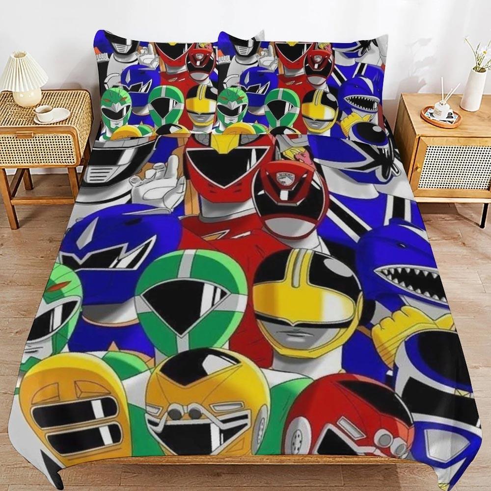 M-Mighty Morphin Soft bedding Cartoon P-Power Rangers Decorative Bedding Throws Bedspread Bed Cover Gift