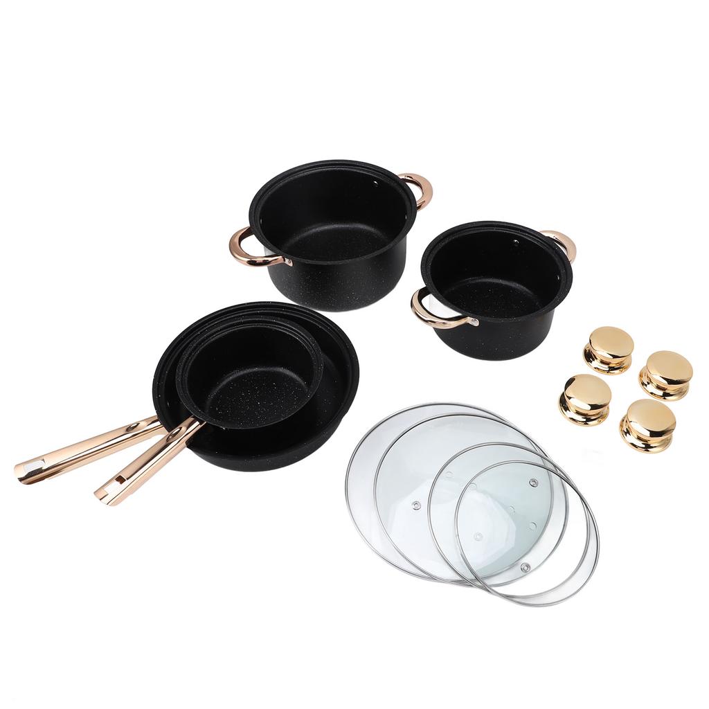 Cookware Set Anti Stick Good Heat Conductivity Stainless Steel Maifan Stone Coating Frying Pan Milk