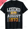 Legend Since August 1973 Tshirt Breathable And Comfortable Cotton Tee Graphic T Shirts Streetwear Clothing Ropa Hombre
