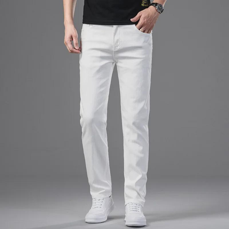 Men's 2023 Fashion Straight-Leg Elastic Jeans - Casual, All-Match, Lightweight Business Wear