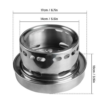  Portable Alcohol Stove Stainless Steel Windproof Wood Burning Stove with Snuffer   for Outdoor Camping Hiking Backpacking Picnic BBQ 