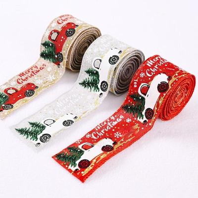 5M Weihnachtsband Bedrucktes Weihnachtsleinenband Für Handgemachtes Design Weihnachtsdekoration Geschenkverpackung