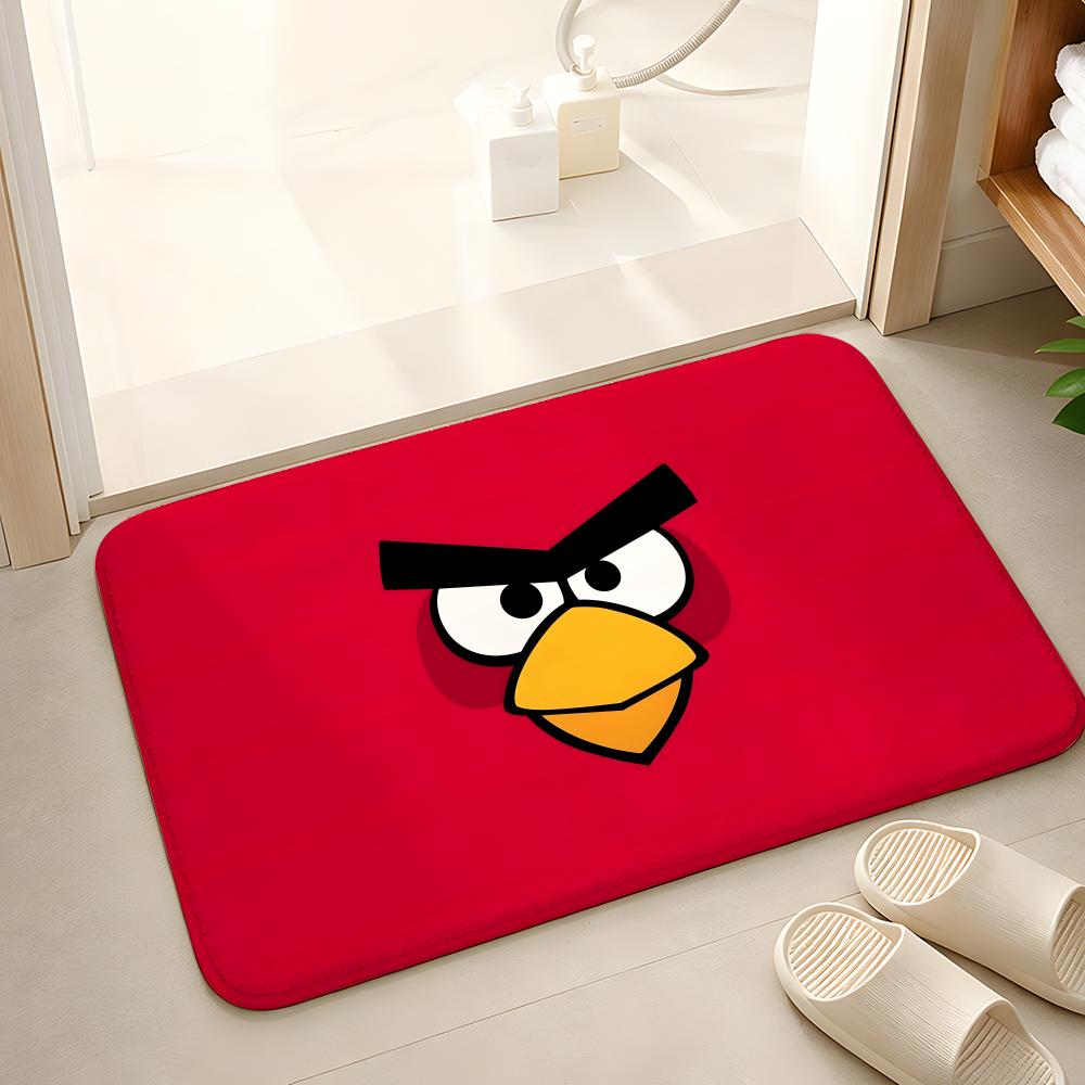 A-Angry Birds Game Floor Mat Floor Mat Soft Flannel Non-Slip Door  Rug for Living Room