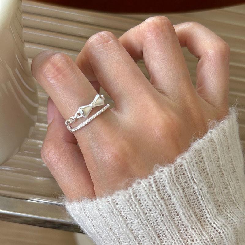 Silver Unique S925 Ring For Women Summer Collection Fashionable Geometric Design Luxury Lightweight