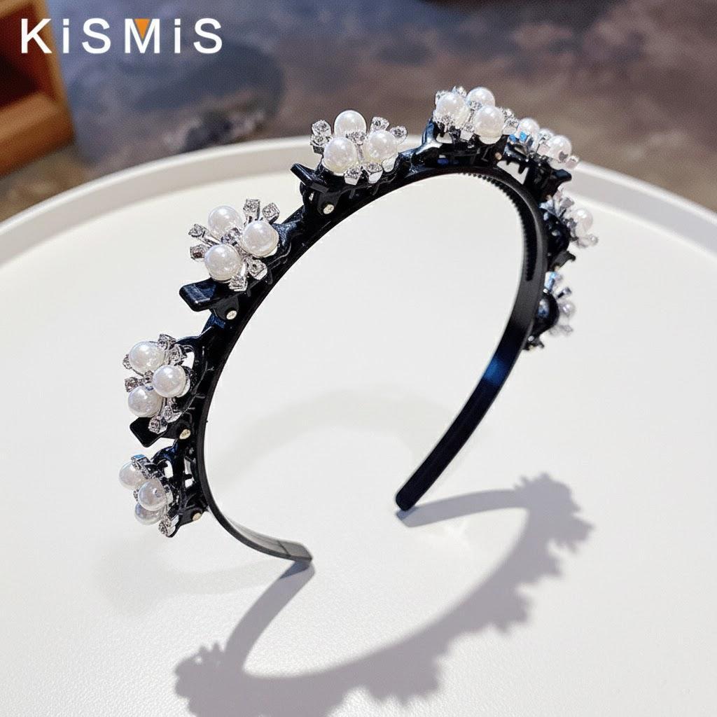 

Elegant Anti-Slip Hairband Ladies Sports Headband Double Bangs Hairstyle Makeup Hair Clip Fashion Hair Accessories серебряный