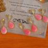 Creative Ancient Gold Crafts  Inlaid Diamonds Pink Fritillaria Water Droplets Long Earrings For Women Sweet Fresh Fine Jewelry