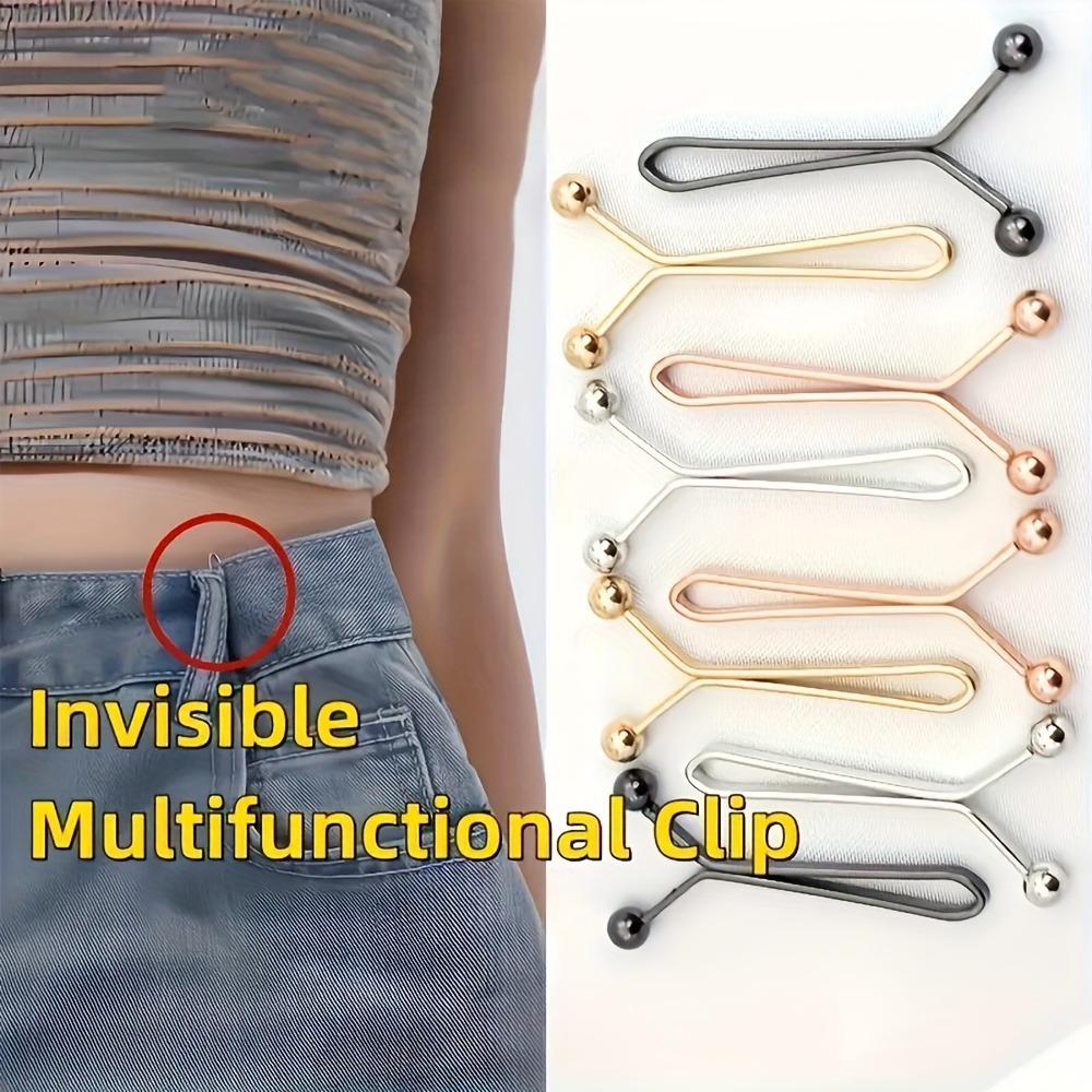 8 Stück Nahtlose Hemdärmel-Clips - Verstellbare Rutschfeste Manschettenclips zur Taillenverengung & Schalbefestigung - Roségoldenes, Goldenes, Silbernes, Schwarzes Metall-Set