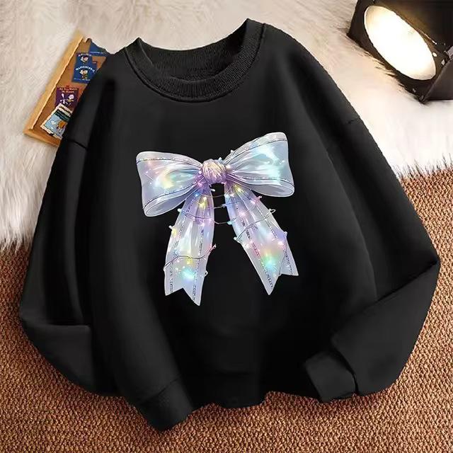 Sailor Collar Bow Children's Hoodie - Cute Retro Hip Hop Style for Boys and Girls, Perfect for Autumn and Spring Holidays