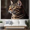 2D Realistic Tabby Cat Backdrop Cloth, Pet Portrait Photography Background