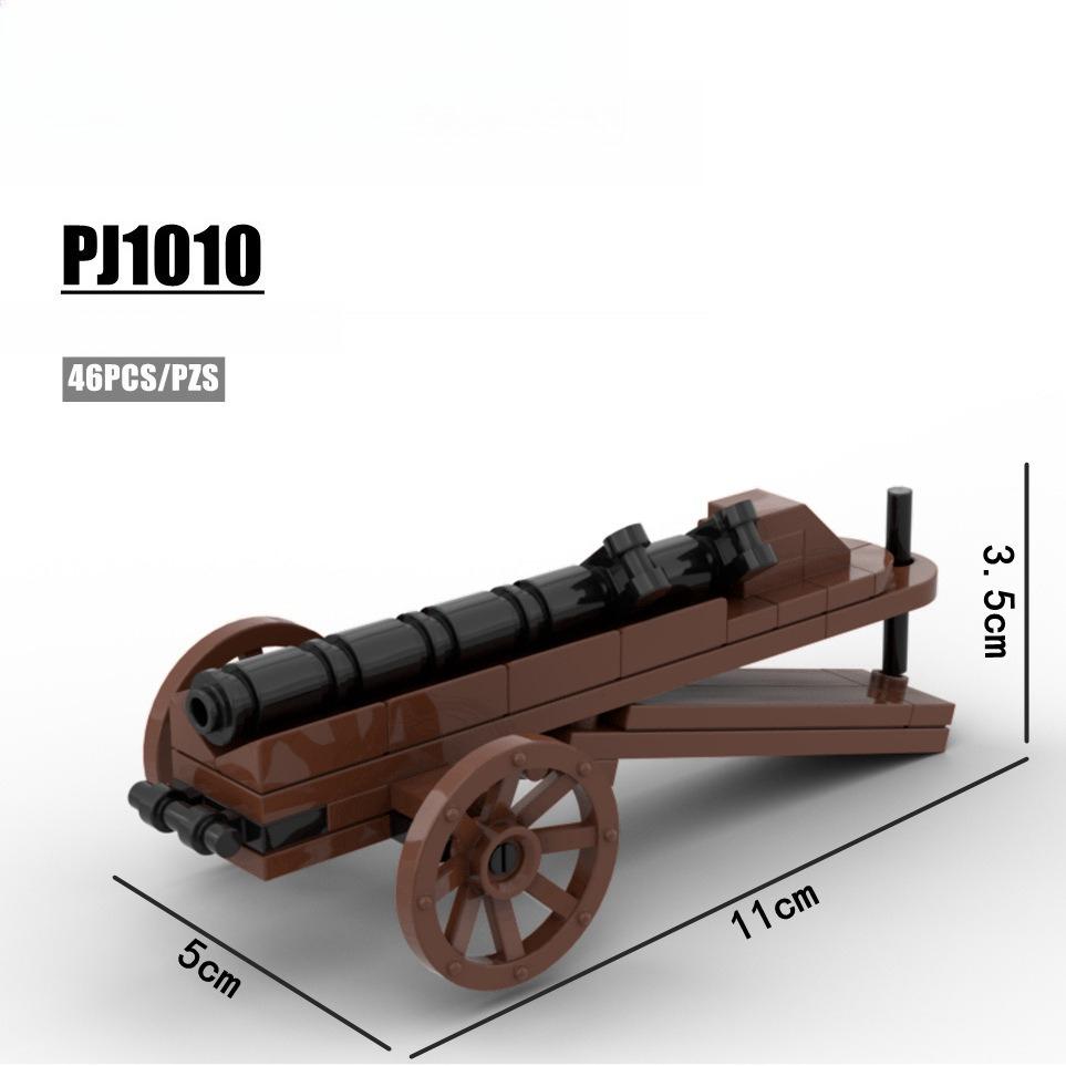 MOC Building Blocks Military Navy Figures Accessories Medieval Cannon Ammunition Wilderness Scene Tent Bonfire Brick Toy Gifts