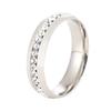 Titanium steel women's ring with diamond accents, minimalist diamond ring, single row diamond men's stainless steel ring
