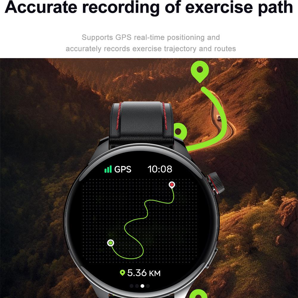 800mAh Large Battery 1.75" AMOLED Fitness 110+ Sports Modes BT Call Health Monitor Outdoor GPS Sports Tracking Smartwatch Men