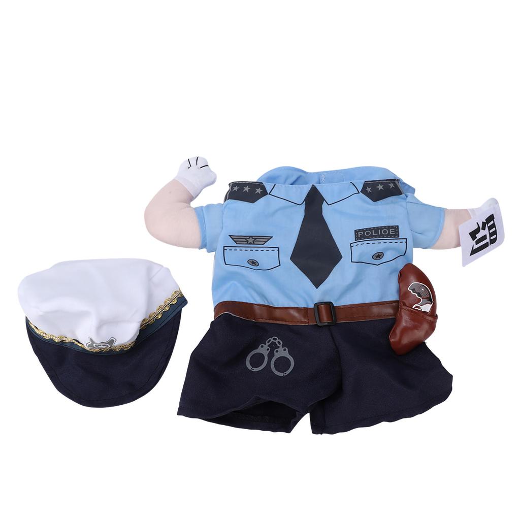 Polyester Cute Pet Halloween Clothes Penalty Police Upright Costume Dress Up for Cats Dogs
