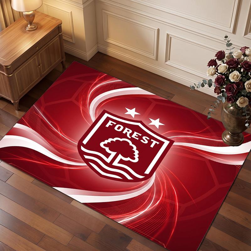 Tappeto in Velluto di Cristallo con Stampa Calcio Nottingham Forest, Comodo Assorbente d'Acqua Antiscivolo Tappeto per Pavimenti Interni