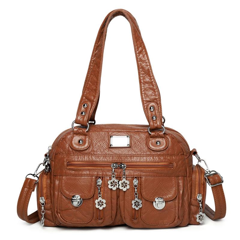 Women's bag 2026 new large-capacity women's handbag simple commuter shoulder bag soft leather messenger bag