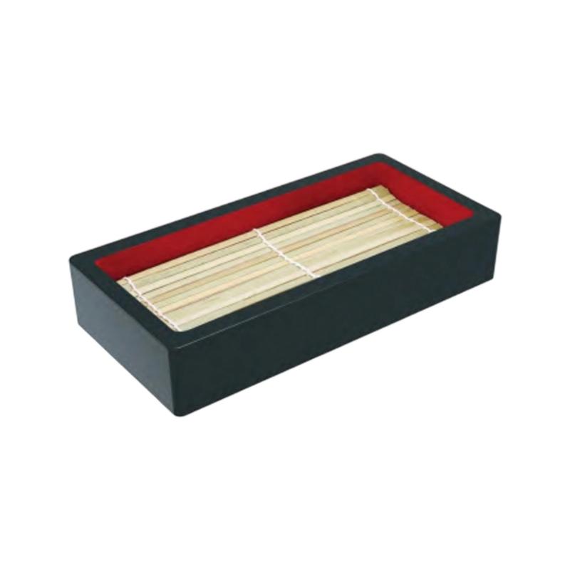 Cold Noodles Plate Plastic Food Plate with Bamboos Mat Food Snacks Dishes Serving Platters Easy to Clean Food Platter